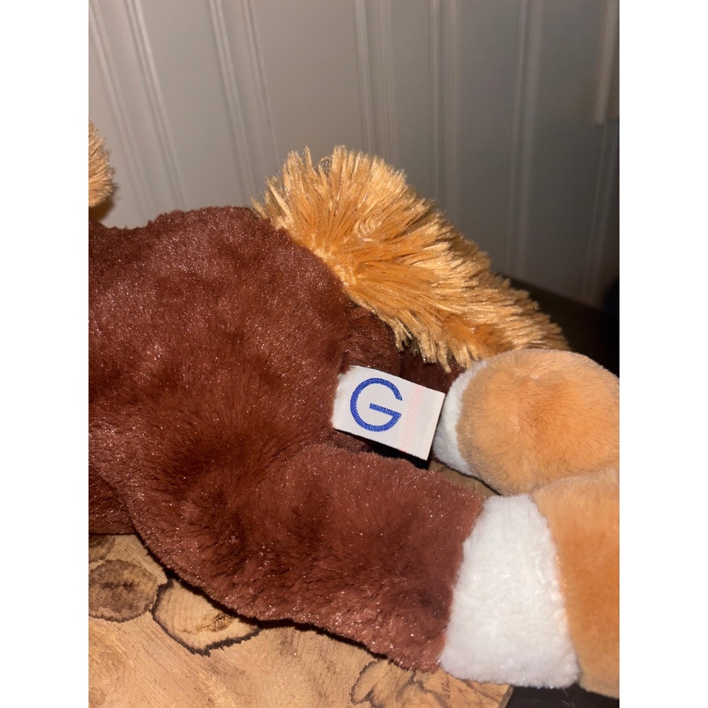 Gund Brown Horse Plush Stuffed Animal White Socks Blaze 4049364 Lying Floppy - Picture 7 of 8
